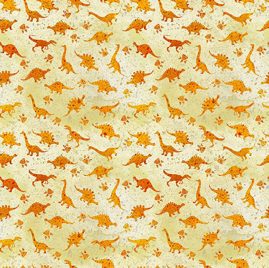 Dinosaur Friends by Jason Yenter 6 DIN 1, Mini Dino Orange.Priced per 25cm