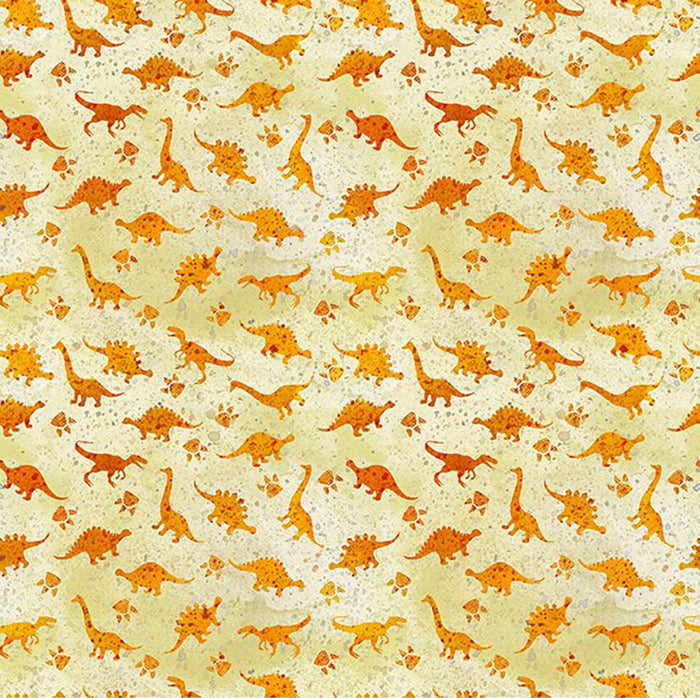 Dinosaur Friends by Jason Yenter 6 DIN 1, Mini Dino Orange.Priced per 25cm