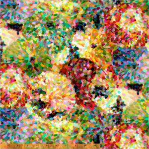 A colorful floral pattern fabric, part of the Impressionist Floral collection, sold by the inch or in 50 cm increments.