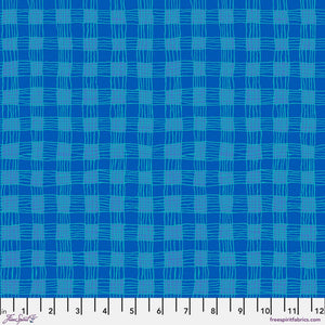 KFC Gingham BLUE PWBM089.Priced per 25cm*