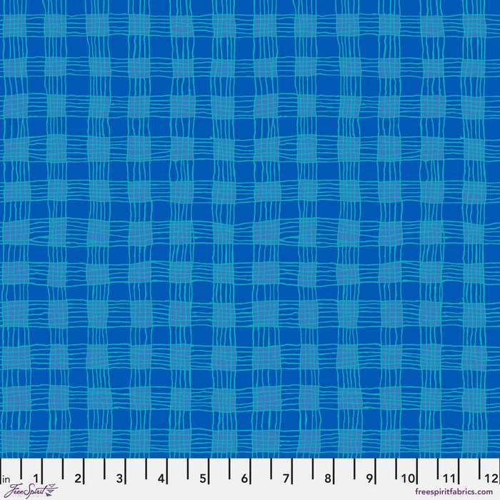 KFC Gingham BLUE PWBM089.Priced per 25cm*