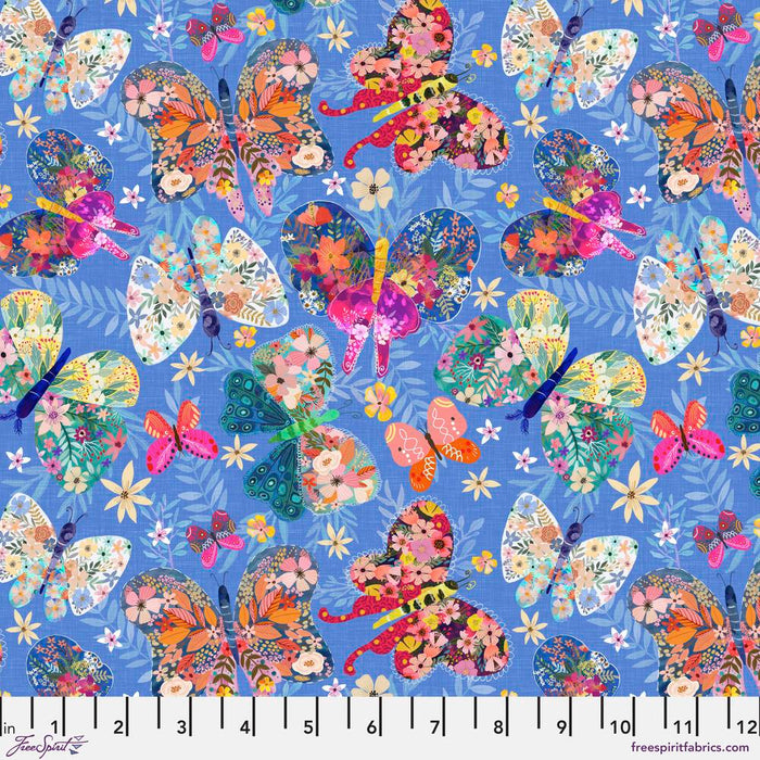 Magic Friends - Butterfly Paradise - Blue by Mia Charro PWMC022.XBLUE - Priced per 25Cm