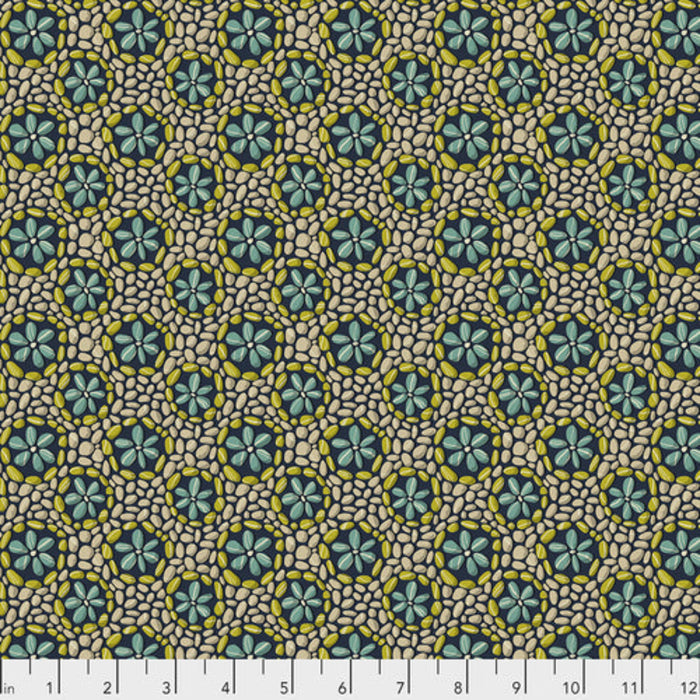 Land Art by Odile Bailloeul Stone Flowers - Navy PWOB024.Priced per 25cm