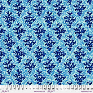 TREASURE ISLAND Seaweed & Coral BLUE PWSL109 by Philip Jacobs.Priced per 25cm