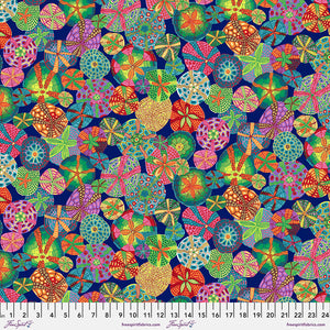 TREASURE ISLAND Sand Dollars NAVY PWSL113 by Philip Jacobs.Priced per 25cm