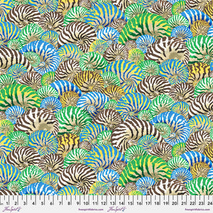 TREASURE ISLAND Nautilus Shell BLUE PWSL114 by Philip Jacobs.Priced per 25cm