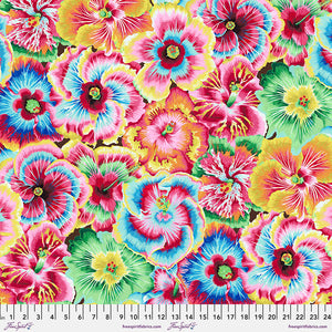 TREASURE ISLAND by Philip Jacobs (SNOW LEOPARD)- Hibiscus MULTI PWSL115.Priced per 25cm