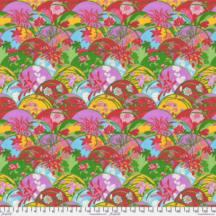 TEMPLE GARDEN Floral Fans - PWSL123.MULTI by Philip Jacobs.Priced per 25cm