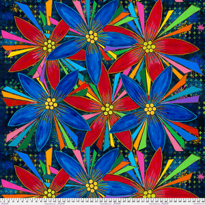 HAPPY BLOOMS by Sue Penn PWSP048.MULTI BLOOMS.Priced per 25cm