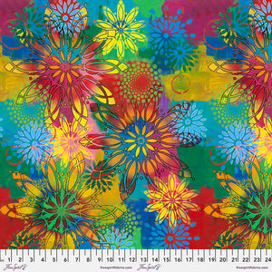 HAPPY BLOOMS by Sue Penn PWSP054.MULTI PINWHEELS.Priced per 25cm