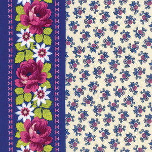 Neptune & The Mermaid Tokyo Milk - Floating Millefleur - BORDER PRINT PWTM007.8IVOR.Priced per 25cm