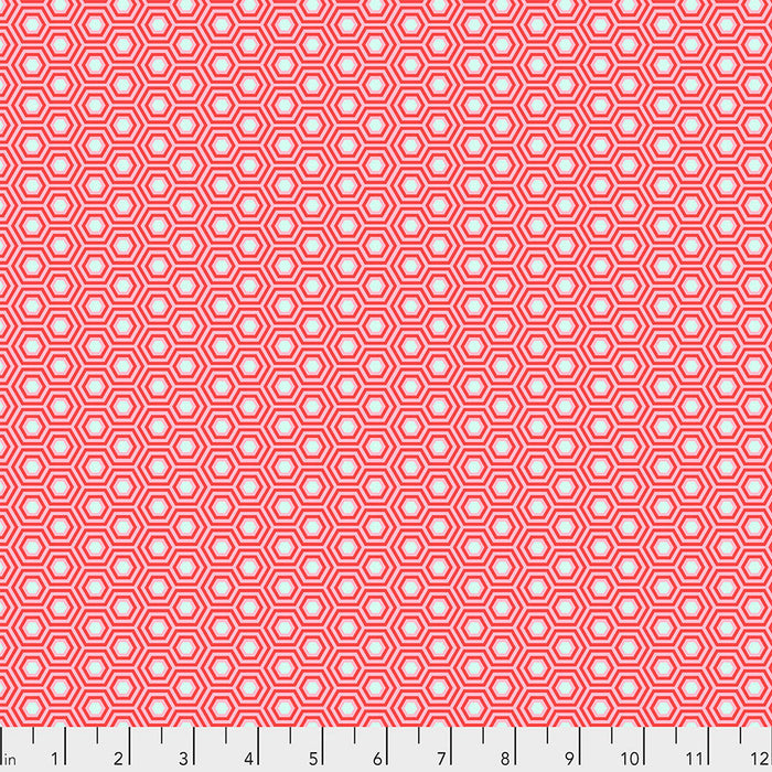 True Colors Hexy Flamingo PWTP150 by Tula Pink.Priced per 25cm