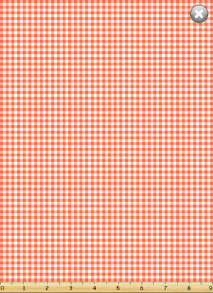 Sweet Bees Gingham Check Light Coral by SusyBee SB20368-420.Priced per 25cm