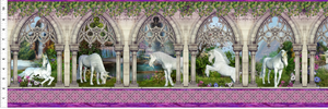 Unicorns by Jason Yenter 3UN 1, UNICORN BORDER Multicolour.Priced per 25Cm