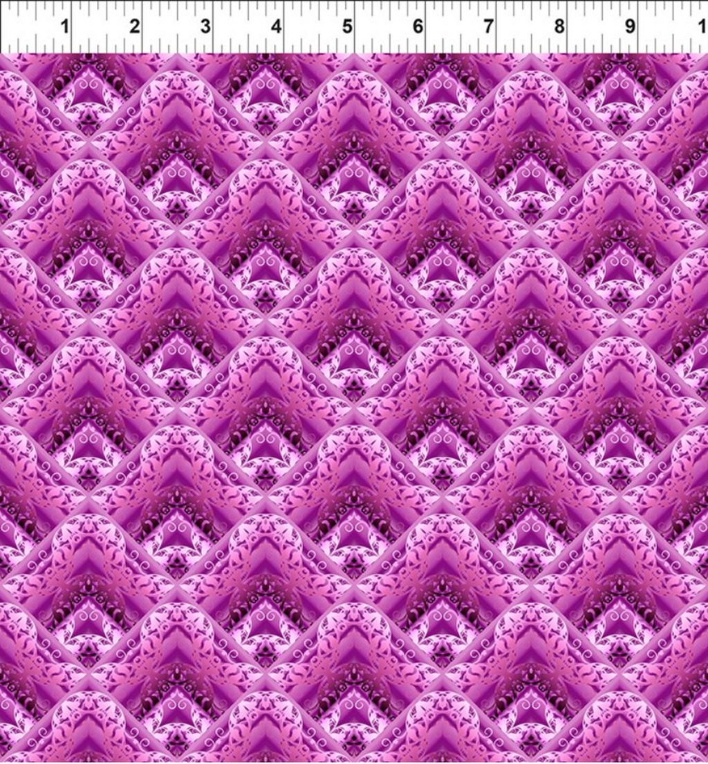 Unicorns by Jason Yenter 10UN 1, MAGENTA LACE.Priced per 25cm