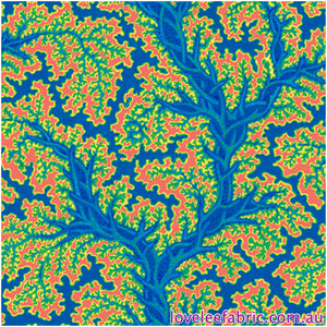 TREASURE ISLAND Sea Coral BLUE PWSL112 by Philip Jacobs.Priced per 25cm