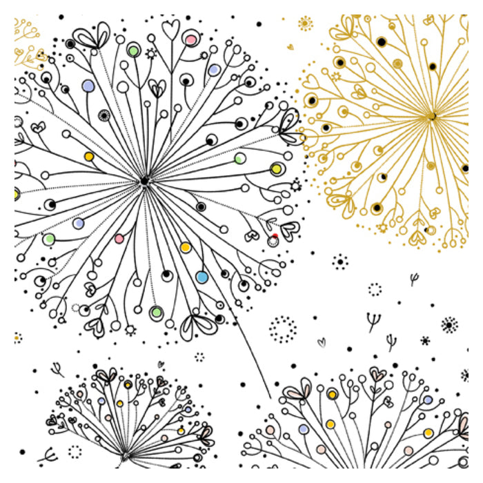 Dandelion Wishes DANDELIONS White 29277 -Z Priced per 25cm.