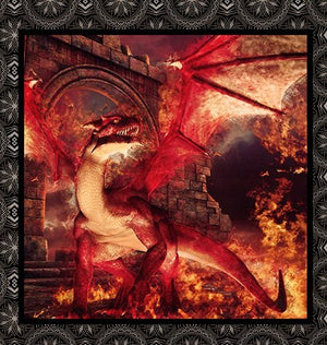 Dragons by Jason Yenter 2DRG-1, Small Dragons Panel Red