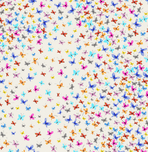 Kaleidoscope Butterflies in Ivory by Whistler Studio 50987 1.Priced per 25cm.