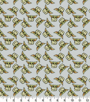Camelot Fabrics - The Child Tossed Grey (Baby Yoda).Priced per 25cm