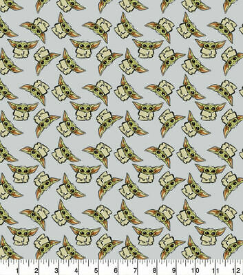 Camelot Fabrics - The Child Tossed Grey (Baby Yoda).Priced per 25cm