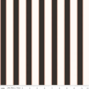 Striped fabric pattern with alternating black and beige stripes on a white background