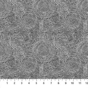 Circular Mosaic Dots in White & Black By Deborah Edwards Simply Neutral 2.Priced per 25cm.