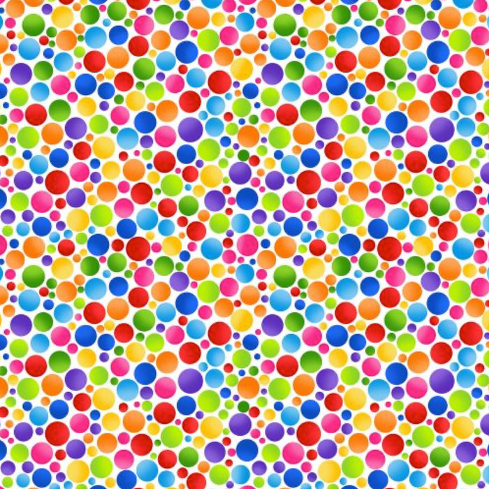 Northcott Color Play 24911 10 White/Multi Large & Small Dot.Priced per 25cm.