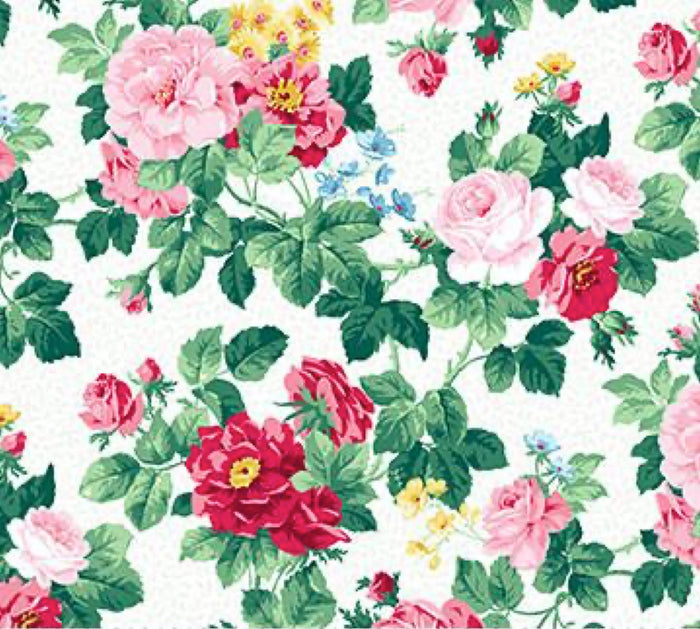 Julia's Garden Deborah Edwards White Floral Medium 21608-10.Priced per 25cm.